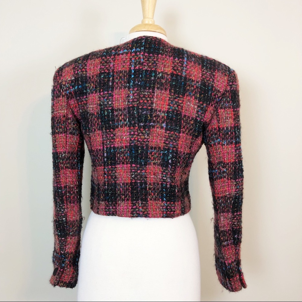 Vintage 80s Ann Taylor Tweed Cropped Blazer - Picture 2 of 4